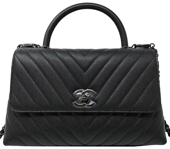 Chanel Coco Handle So 20p Black Caviar Satchel 
