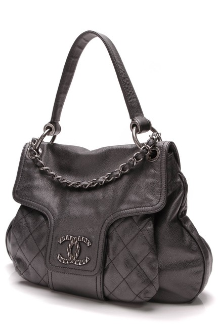 Chanel Coco Rider Caviar Black Leather Hobo Bag 