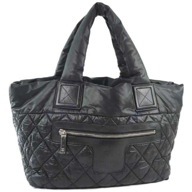 Chanel Cocoon Coco Ladies Handbag Black Nylon Satchel 
