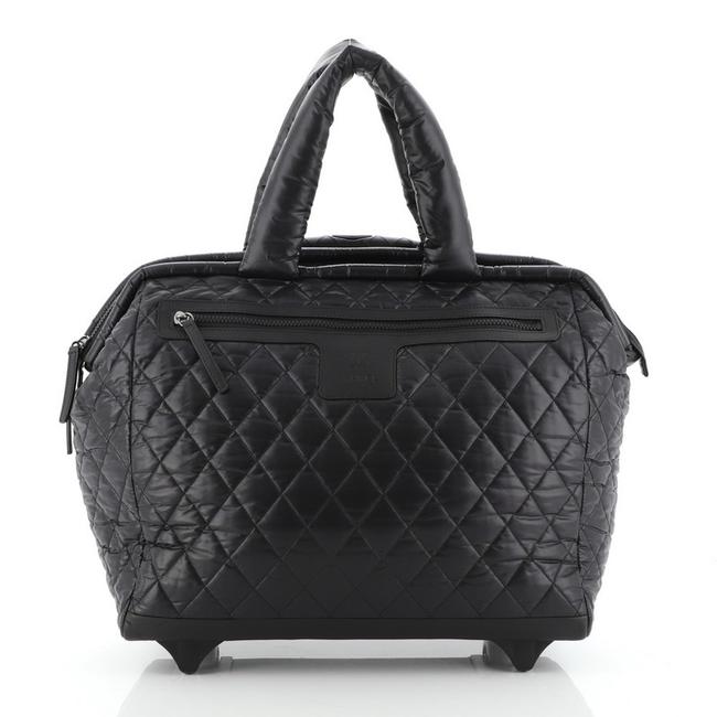 Chanel Cocoon Coco Rolling Trolley Quilted Nylon Satchel 