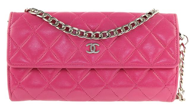 Chanel Continental Wallet Pink Lambskin Leather Clutch 