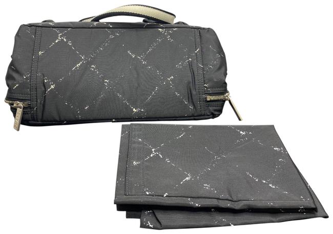 Chanel Cosmetic Black and White Nylon Satchel 