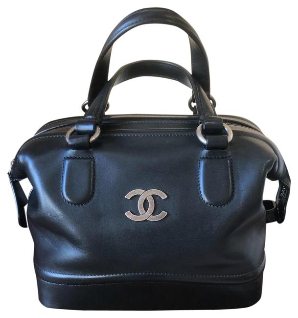 Chanel Country Ride Black Calfskin Leather Satchel 