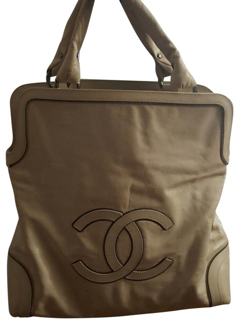 Chanel Cream Leather Satchel 
