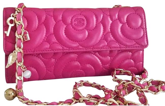 Chanel Crossbody Camellia Quilted Matelasse Woc Pink Clutch 