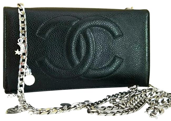 Chanel Crossbody Timeless Matelasse Bifold Woc Black Clutch 