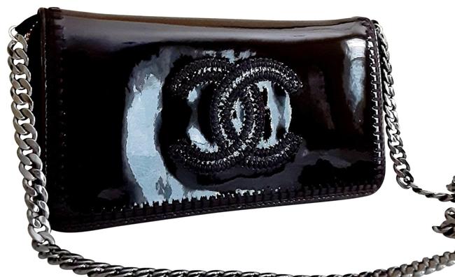 Chanel Crossbody Timeless Matelasse Patent Woc Black Clutch 