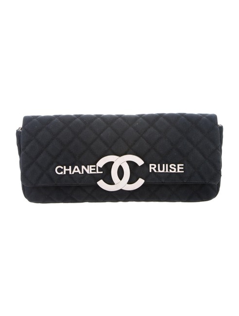 Chanel Cruise Cruise Cc Logo Blue Denim Clutch 