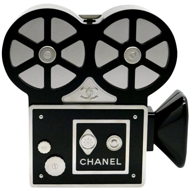 Chanel Crystal Buonasera Film Projector Minaudiere B Black Plexiglass Clutch 