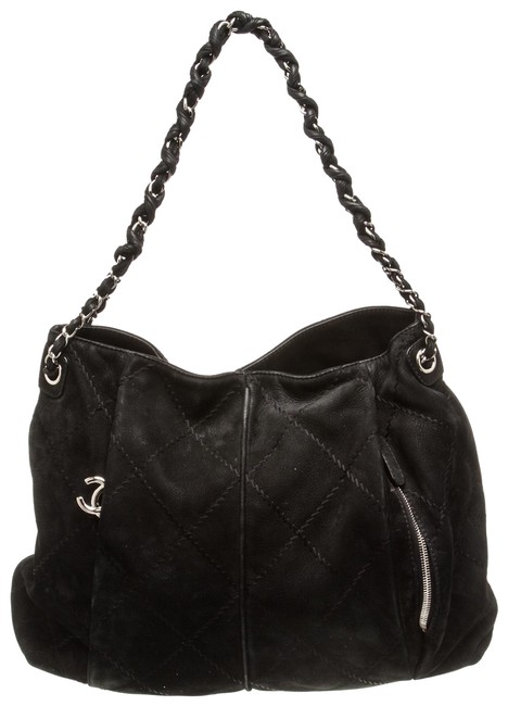 Chanel Darjeeling 498099 Black Suede Hobo Bag 