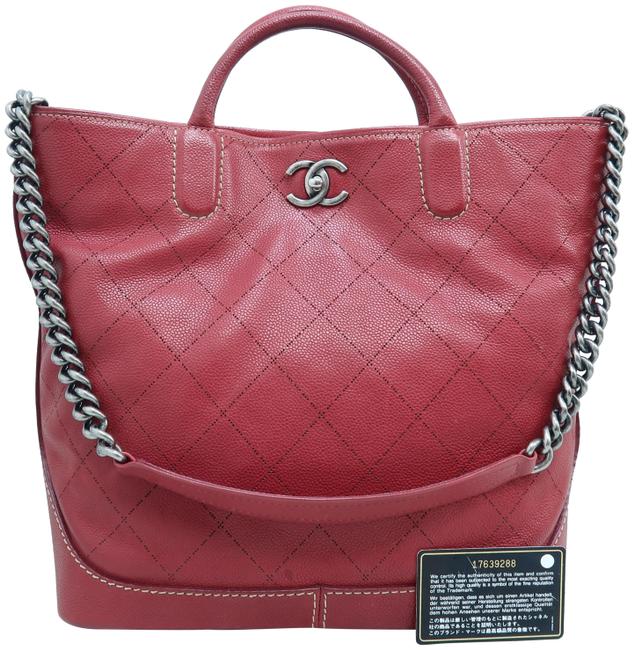 Chanel Deep Red Caviar Satchel 