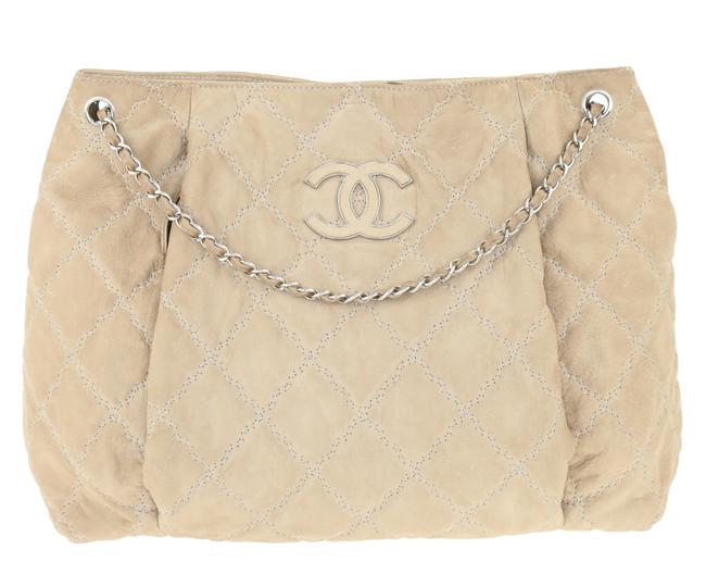 Chanel Double Stitch Hampton Brown Nubuck Leather Hobo Bag 