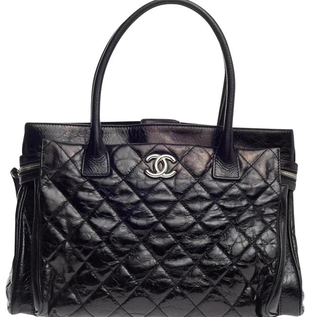 Chanel Executive Tote Black Lambskin Leather Satchel 