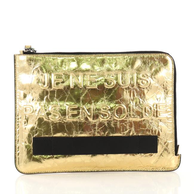 Chanel Feminine Pouch Crinkled Medium Gold Leather Clutch 
