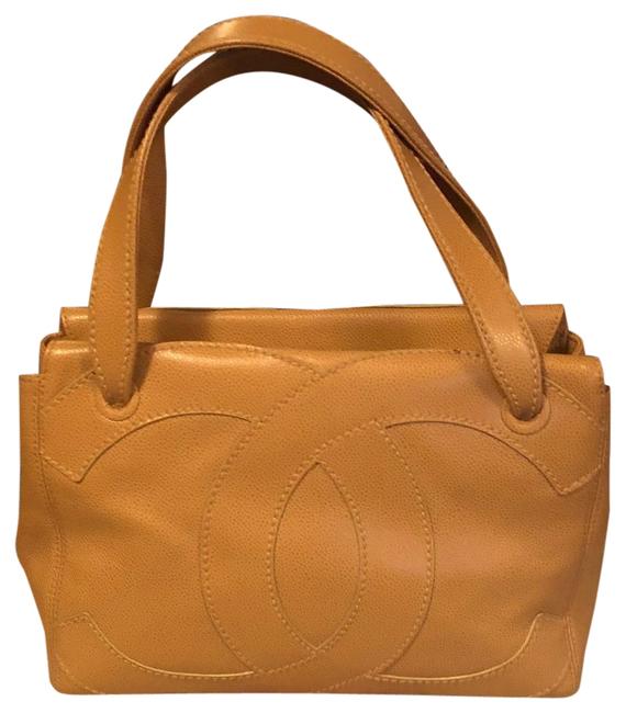 Chanel Flap Bag with Top Handle Monogram Gold Leather Satchel 