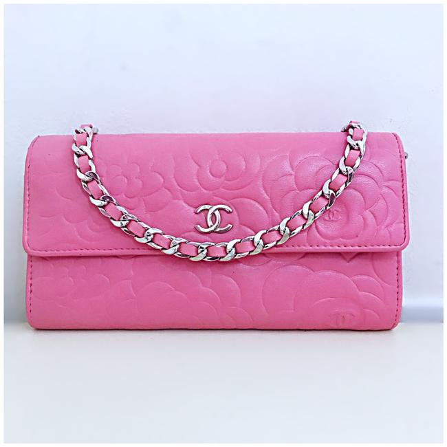 Chanel Flap Wallet Pink Lambskin Leather Clutch 
