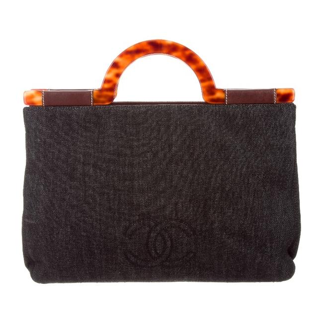 Chanel Frame Blue Denim Satchel 