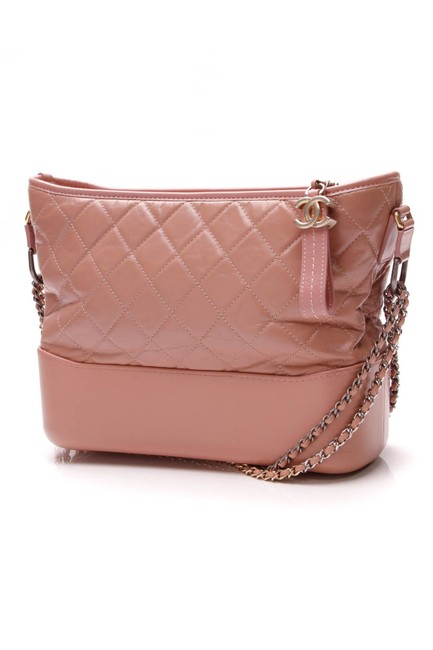 Chanel Gabrielle Medium Pink Calfskin Leather Hobo Bag 