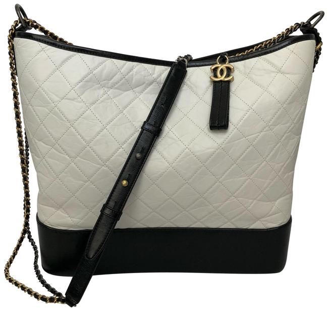 Chanel Gabrielle Large Black White Hobo Bag 