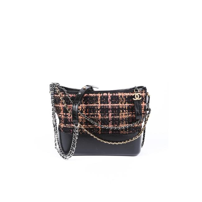 Chanel Gabrielle Medium Leather Tweed Hobo Bag 