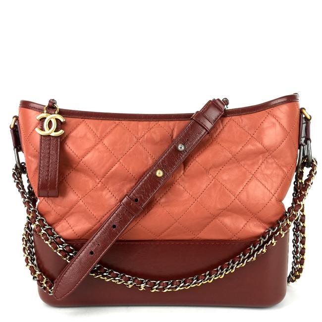 Chanel Gabrielle Red Calfskin Leather Hobo Bag 