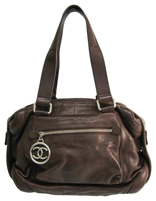 Chanel Handbag Brown Leather Satchel 