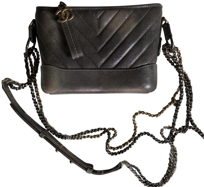 Chanel Handbag Silver Grained Calfskin Hobo Bag 