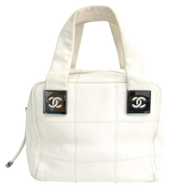 Chanel Handbag White Leather Satchel 