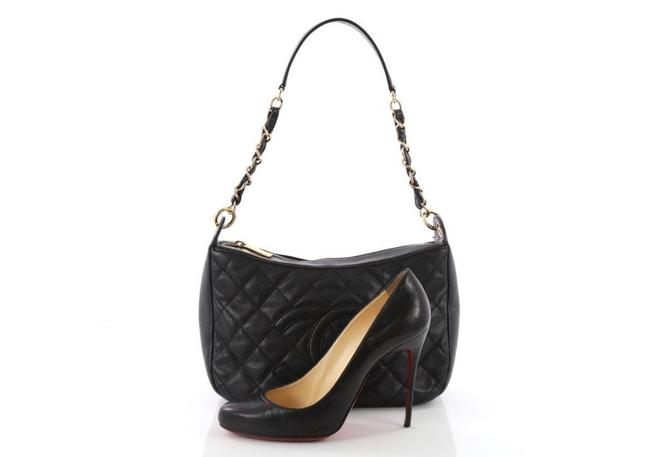 Chanel Black Caviar Hobo Bag 