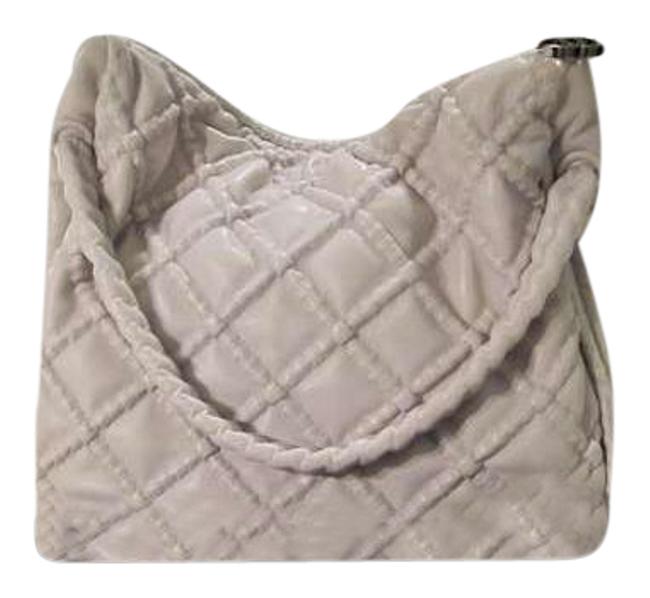 Chanel Hidden Chain Light Grey Lambskin Leather Hobo Bag 