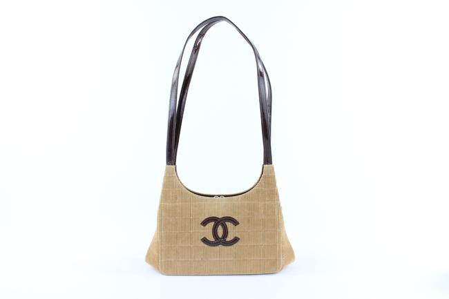 Chanel Hobo Quilted 222593 Beige Corduroy Satchel 
