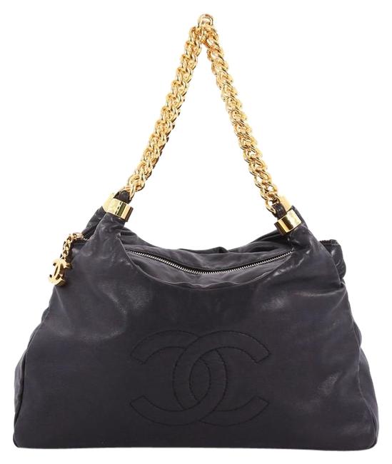 Chanel Rodeo Drive Zip Small Black Lambskin Hobo Bag 