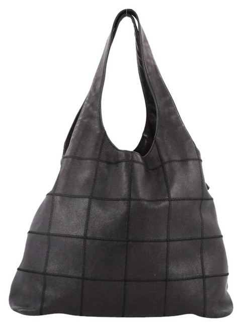 Chanel Square Stitch Tassel Quilted Large Black Leather Hobo Bag 