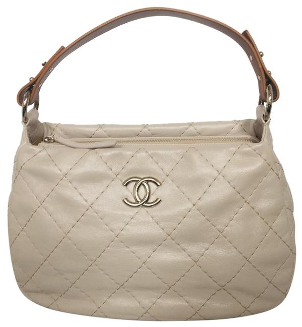 Chanel Tan Leather Hobo Bag 