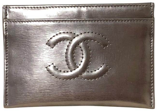 Chanel Holder Dark Silver Patent Leather Clutch 