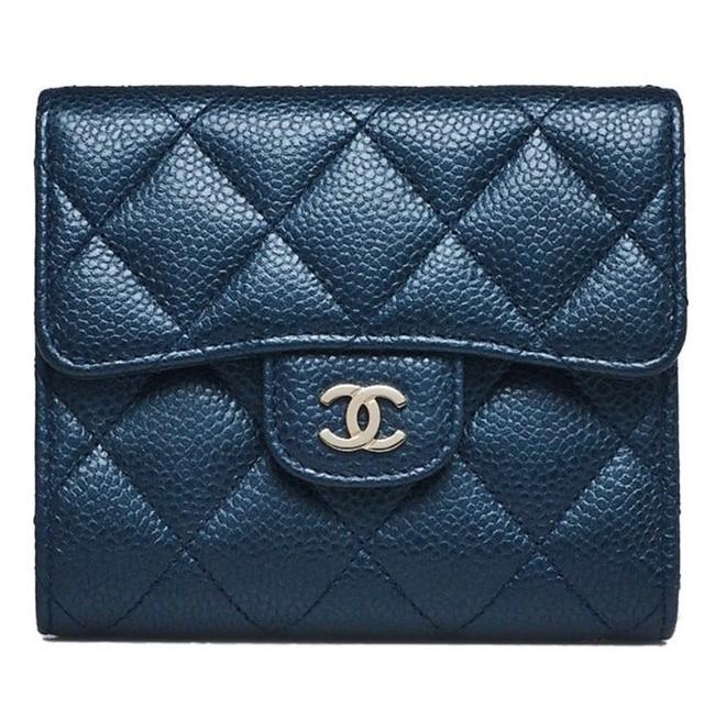 Chanel Hologram Gold Metal Carviar Clutch 