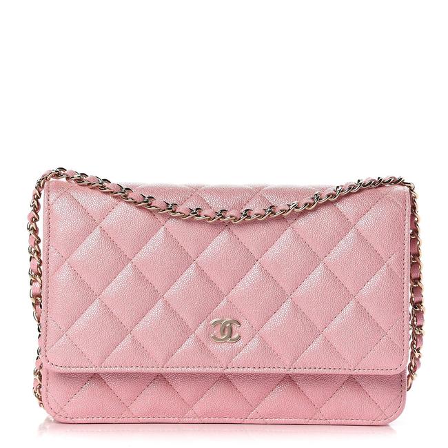 Chanel Iridescent 19s Woc Pink Caviar Leather Clutch 