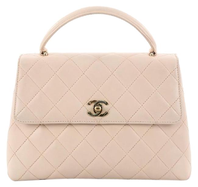 Chanel Kelly Blush Lambskin Leather Satchel 