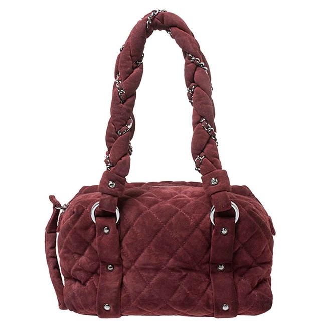 Chanel Lady Burgundy Nubuck Satchel 