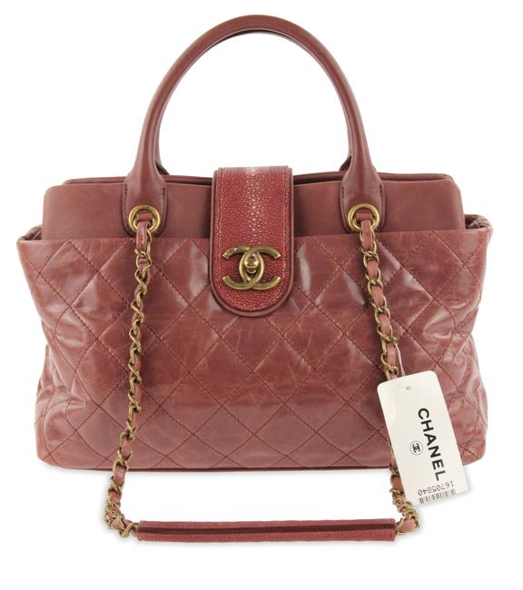 Chanel Large Bindi Pink Leather Satchel 