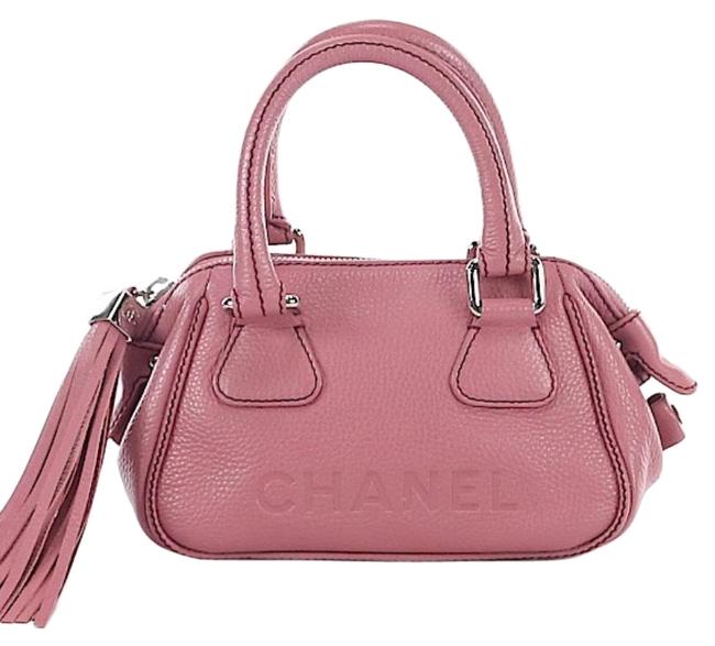 Chanel Lax Tassel Pink Pebbled Leather Satchel 
