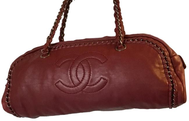 Chanel Shoulder Bag Leatherbag Oxblood Lambskin Satchel 