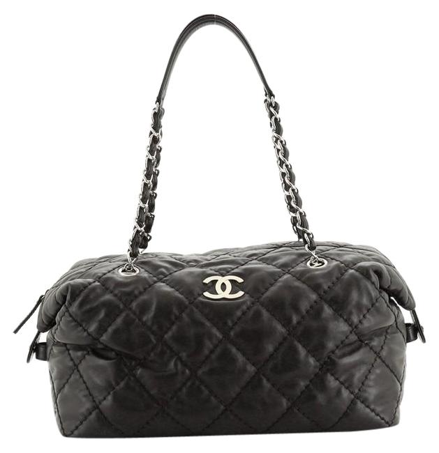 Chanel Love Me Tender Bowler Calfskin Medium Black Leather Satchel 