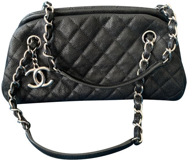 Chanel Mademoiselle Quilted Caviar Black Leather Satchel 