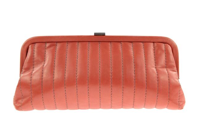 Chanel Mademoiselle Red Leather Clutch 