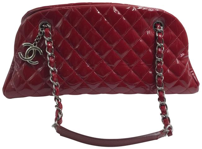 Chanel Mademoiselle Red Patent Leather Satchel 