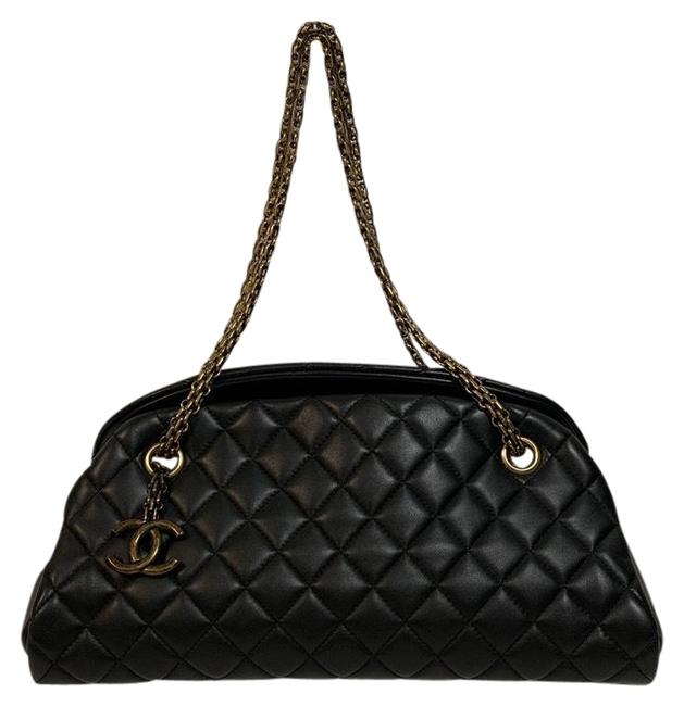Chanel Mademoiselle Shoulder Bag Chain Black Satchel 