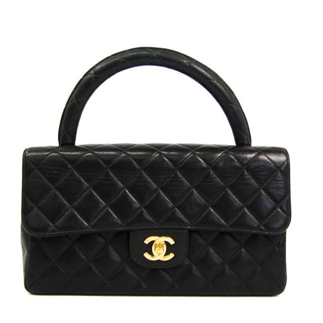 Chanel Matelasse Women's Handbag Black Leather Satchel 