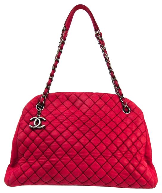 Chanel Matelasse Women's Handbag Pink Red Leather Satchel 