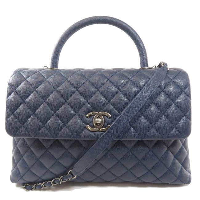 Chanel Matrasse 2way Handbag Skin Ladies Navy Caviar Leather Satchel 
